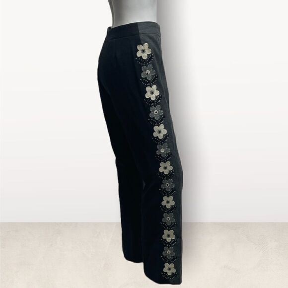Moschino Cheap & Chic Gray Wool Pants With Flower Detail - Picture 2 of 9